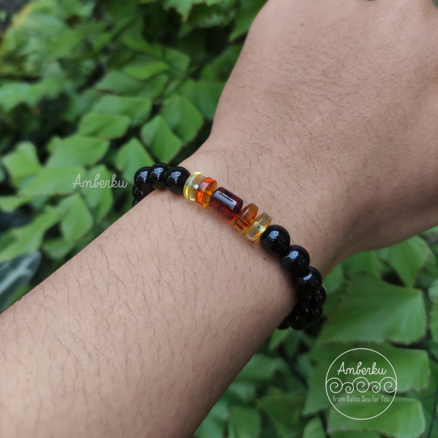 Gelang Tali dengan Amber Baltic GC7